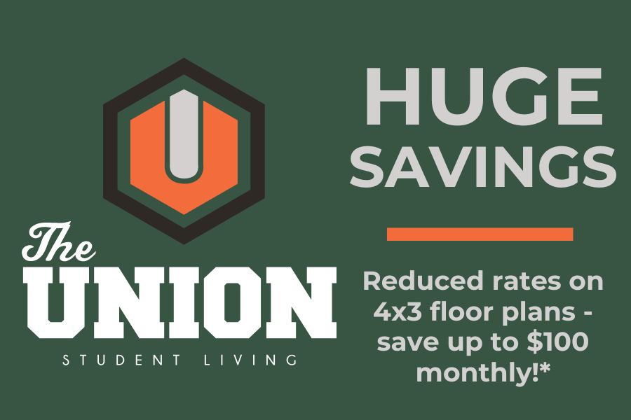 Reduced rates on 4 by 3 floor plans - save up to $100 monthly!
